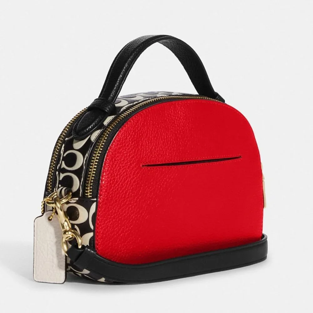 ❤️🐭 Disney Mickey Mouse X Keith Haring Serena Satchel Gold/Electric Red Multi - Picture 5 of 12